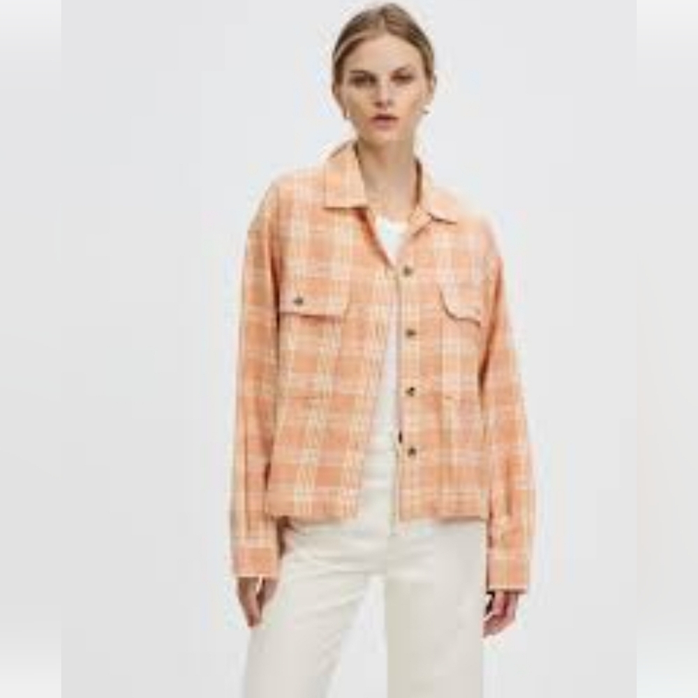 BRIXTON Women's Orange Plaid Jacket